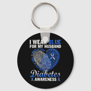 Llavero Uso Azul Para Mi Marido Diabetes Fami De Concienci
