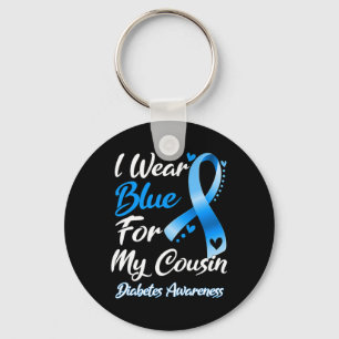 Llavero Uso Azul Para Mi Primo Diabetes Sensibilización Ci