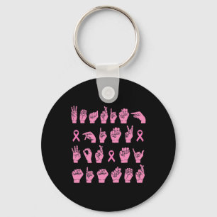 Llavero Uso De Rosa Para Mi Hermana ASL Cáncer De Mama Sup