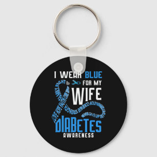Llavero Uso el azul para mi esposa Conciencia sobre la dia