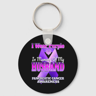 Llavero Uso Morado En Memoria De Mi Esposo.