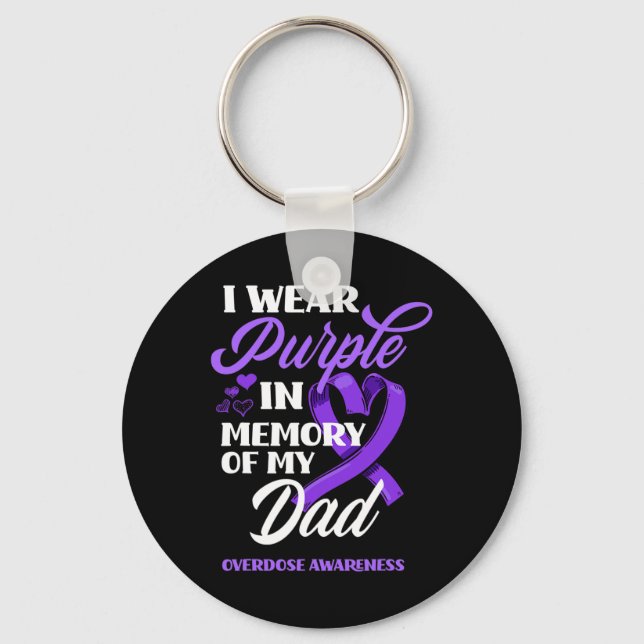 Llavero Uso Morado En Memoria De Mi Padre Con Awarene Por  (Anverso)