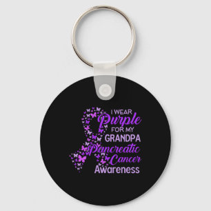 Llavero Uso Morado Para Mi Abuelo Cáncer Pancreático 1