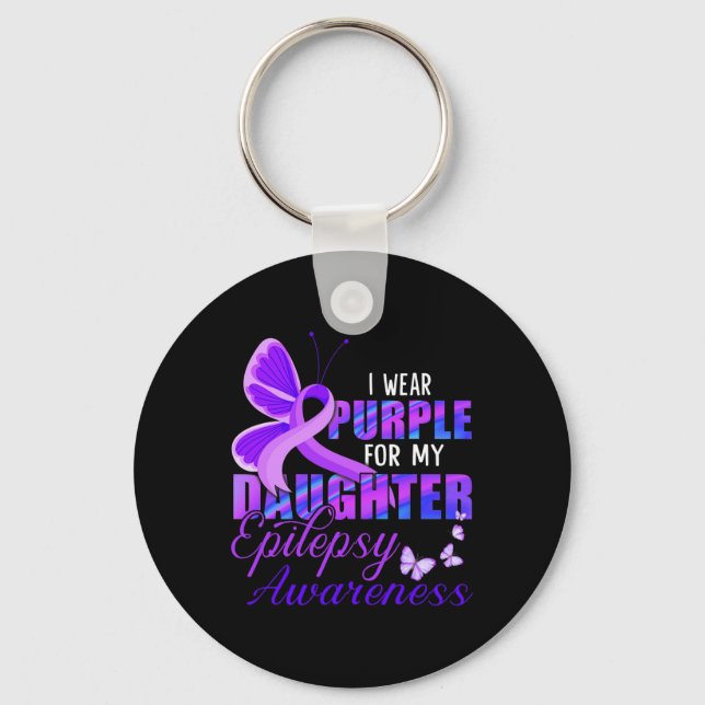 Llavero Uso morado para mi hija - Epilepsia Awareness (Anverso)
