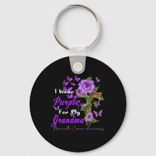 Llavero Uso morado por mi abuela contra el cáncer de páncr
