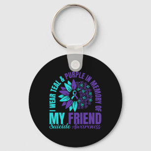 Llavero Uso Morado Verde azulado En Memoria De Mi Amigo Su