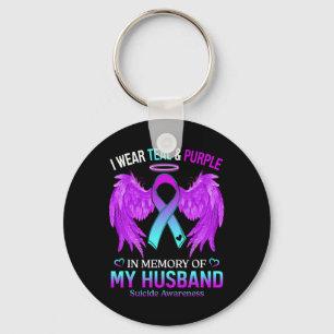 Llavero Uso Morado Verde azulado En Memoria Del Suicidio D