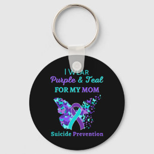 Llavero Uso Morado Y Verde azulado Para Mi Mamá Suicidio P