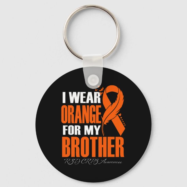 Llavero Uso Naranja Para Mi Hermano Rsd Crps Awareness Fe (Anverso)