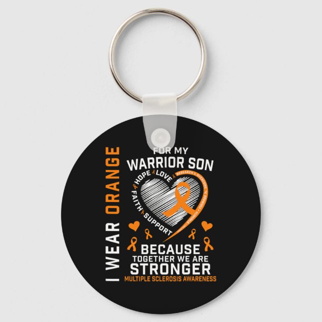 Llavero Uso Naranja Para Mi Hijo Con Esclerosis Múltiple A (Anverso)