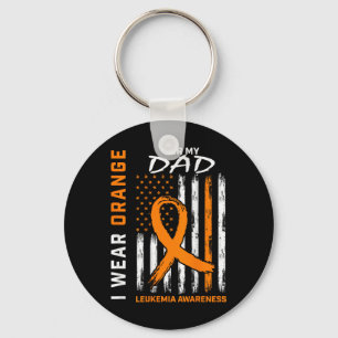 Llavero Uso Naranja Para Mi Papá Leucemia Sensibilización 