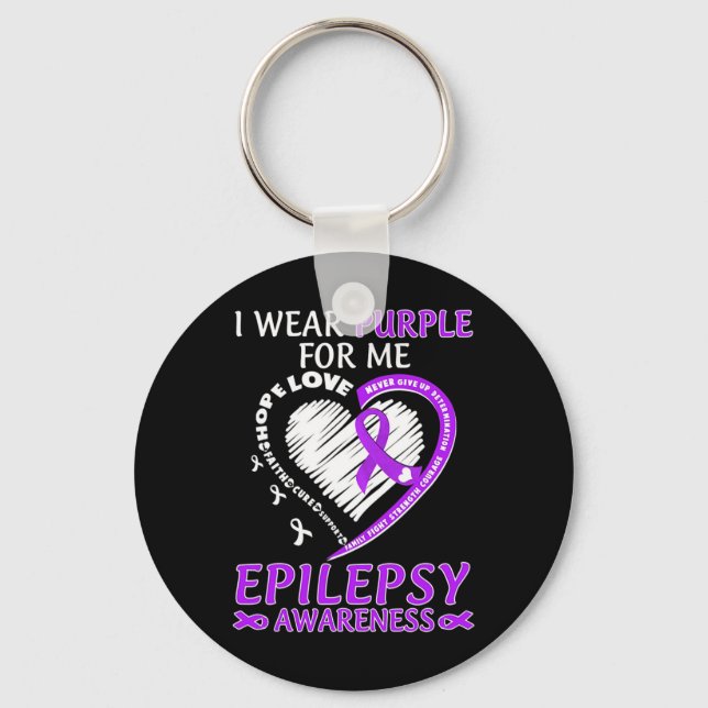 Llavero Uso Púrpura Para Mí Epilepsia Conciencia Rib Púrpu (Anverso)