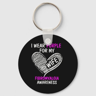 Llavero Uso Púrpura Para Mi Familia Esposa Fibromialgia Aw
