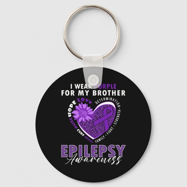 Llavero Uso Púrpura Para Mi Hermano Epilepsia Awareness Su (Anverso)