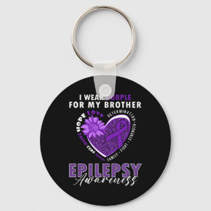 Llavero Uso Púrpura Para Mi Hermano Epilepsia Awareness Su
