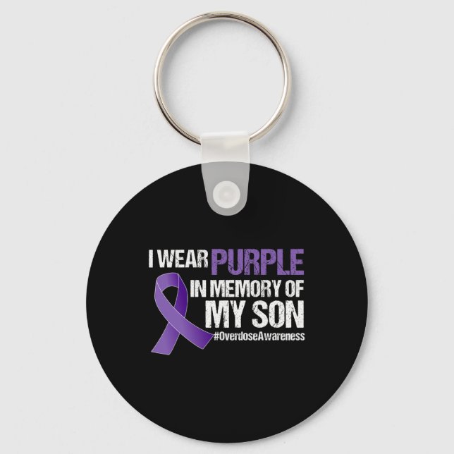 Llavero Uso Púrpura Para Mi Hijo Conciencia Sobre La Sobre (Anverso)