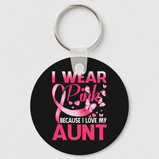 Llavero Uso Rosa Para Concienciar A Mi Tía Sobre El Cáncer (Anverso)