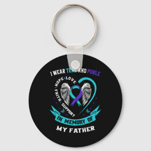 Llavero Uso Verde azulado Y Morado Para Mi Padre Suicidio 