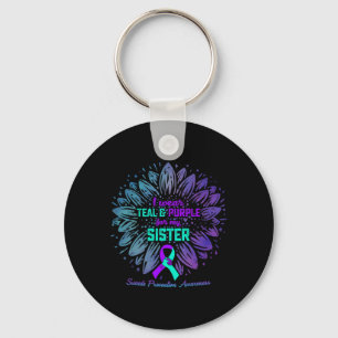 Llavero Uso Verde azulado Y Morado Para Prevenir El Suicid