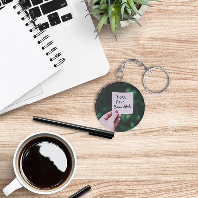 Llavero Usted es una cadena de texto hermosa (You are beautiful text keychain)