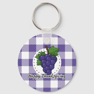 Llavero Uva sobre la pasta violeta - Feliz día de gracias