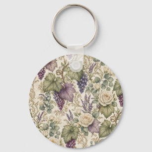 Llavero Uvas Antiguas, Lavanda y Rosas Blancas