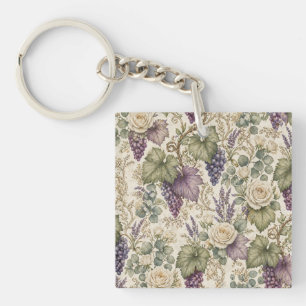 Llavero Uvas Antiguas, Lavanda y Rosas Blancas