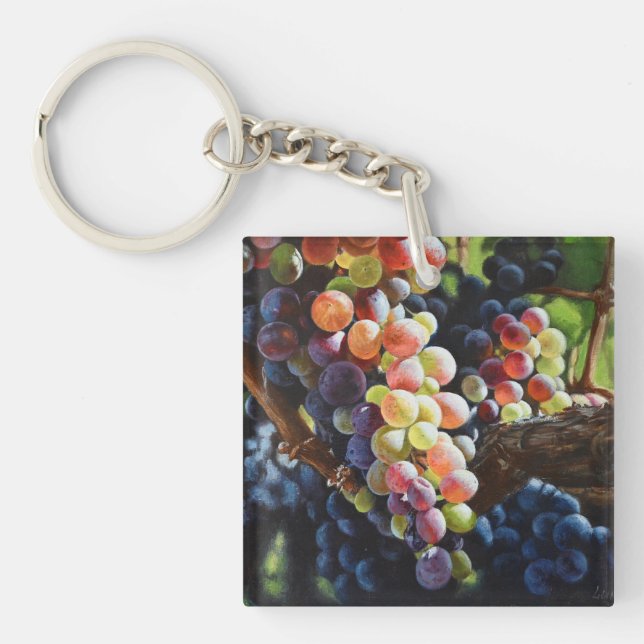 Llavero Uvas de abundancia para amantes del vino y bodegas (Frente)