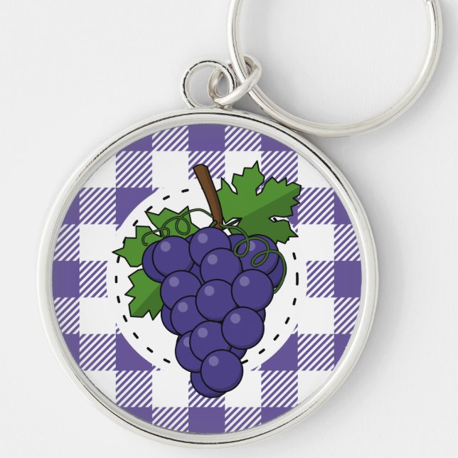 Llavero Uvas sobre la pasta de violeta blanca (Frente)