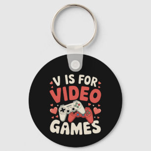 Llavero V Es Para Videojuegos Divertido Día de San Valentí