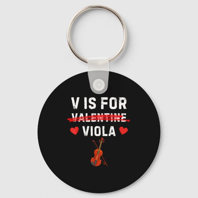 Llavero V Is For Viola Funny Violist Music Valentine  (Anverso)