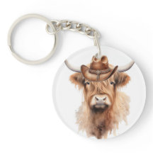 vaca adorable con sombrero en acuarela