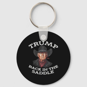 Llavero Vaca divertida occidental vaquero Donald Trump pre