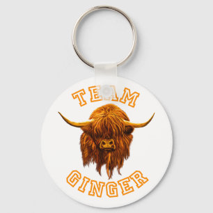 Llavero Vaca escocesa celebra al equipo de Ginger