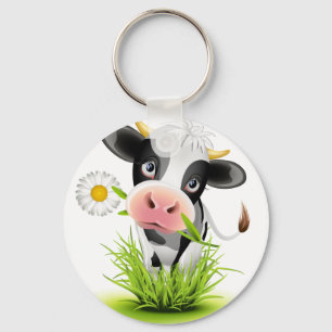 Llavero Vaca Holstein en el pasto