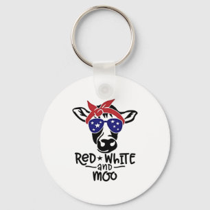 Llavero Vaca patriótica roja y moro 4 de julio