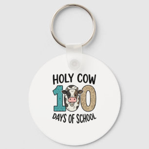 Llavero Vaca Sagrada 100 Días de Escuela Camiseta de Vaca