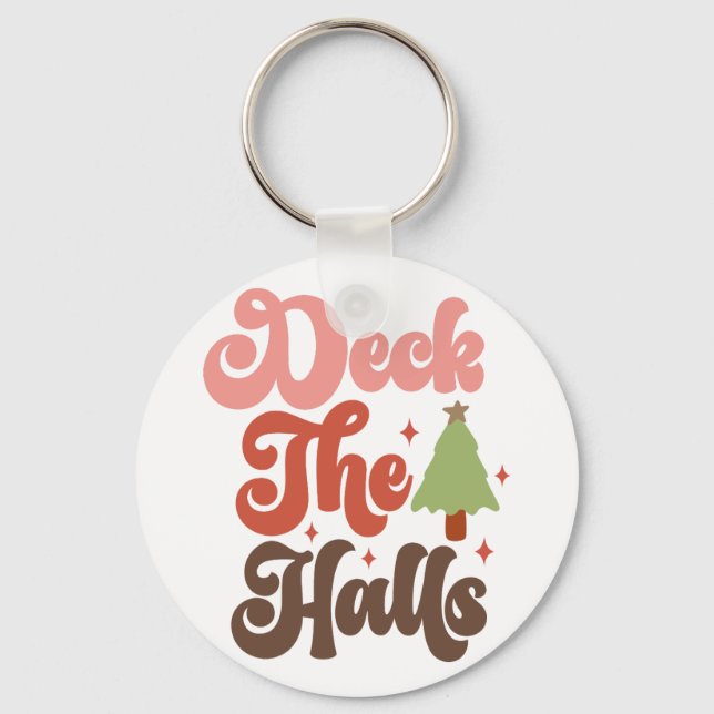 Llavero Vacaciones de Navidades Deck the Halls Retro Groov (Anverso)