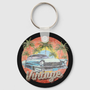 Llavero Vacaciones de verano en coche vintage rústico