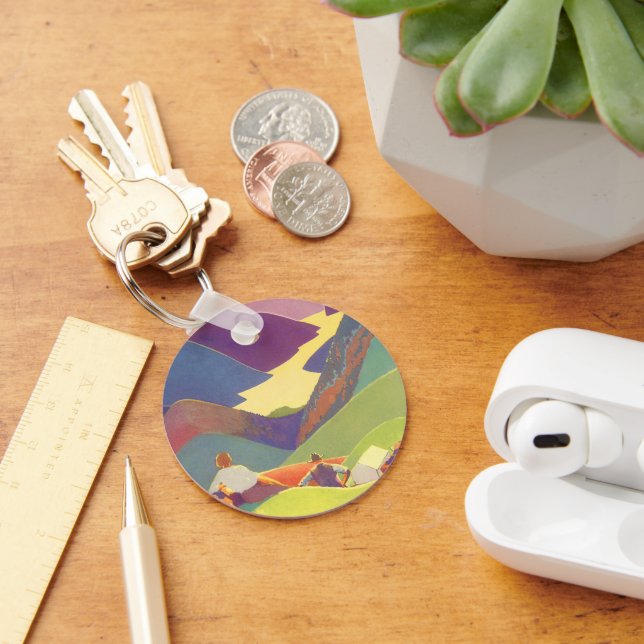 Llavero Vacaciones familiares antiguas, picnic en las mont (Escritorio )