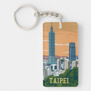 Llavero vacaciones retro vintage de viaje Taipei Taiwán