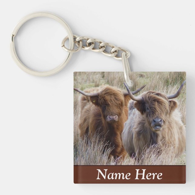 Llavero Vacas Highland personalizadas (Frente)