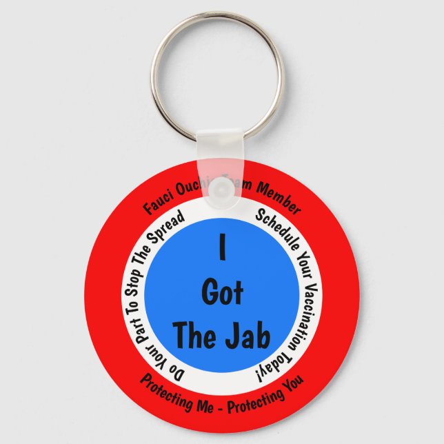 Llavero Vacunación Fauci Ouchie Tengo El Jab (Anverso)