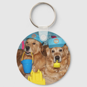 Llavero Vagos de la playa del golden retriever