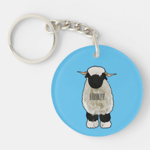 Llavero Valais Blacknose ilustracion personalizado ovino