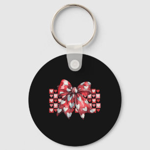 Llavero Valente Retro Cute de Coquette de Corazón con Cuer
