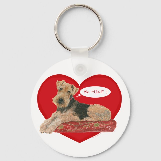 Llavero Valentín de Airedale Terrier (Anverso)