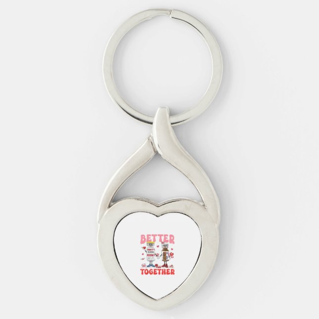 Llavero Valentine Better Together Nurse Pink Bow Modern De (Anverso)