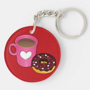 Llavero Valentine Coffee y Donut