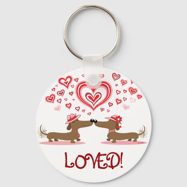 Llavero Valentine Dachshunds (Anverso)